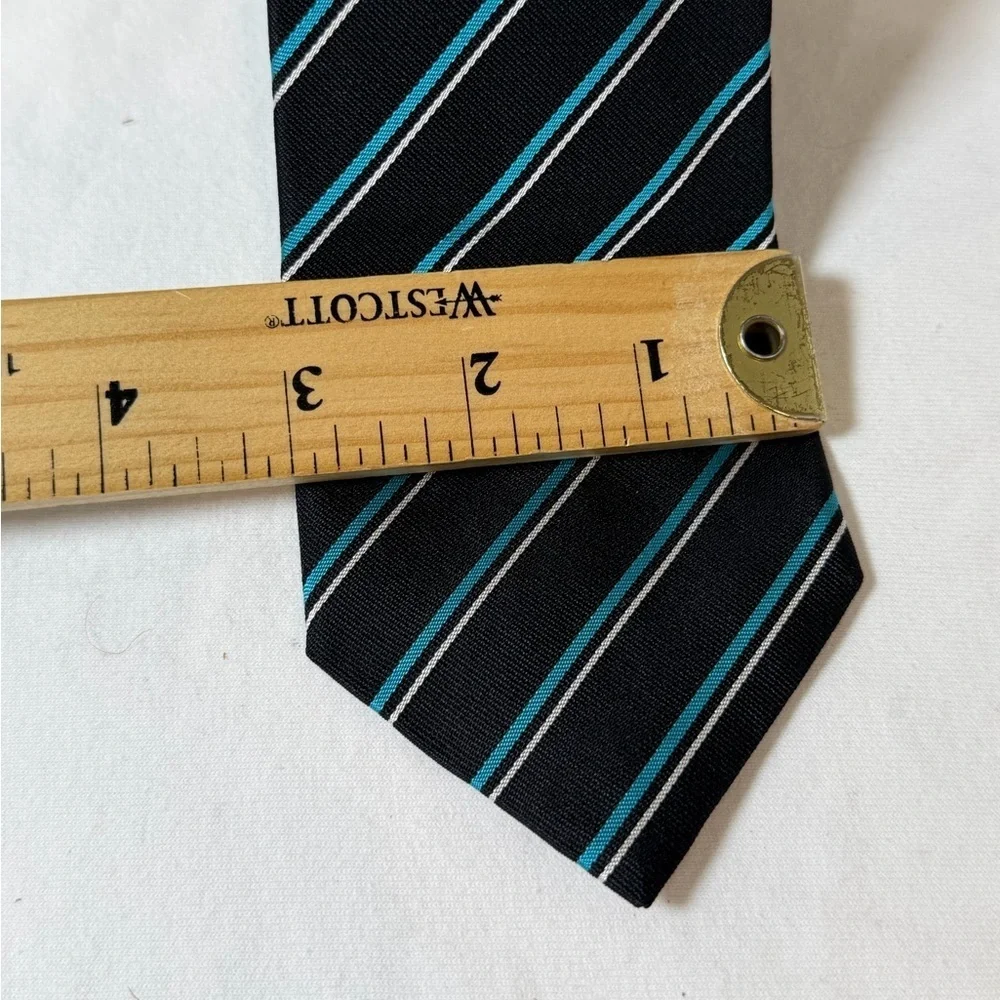 Ralph Lauren Black Label RLBL Lux Made in Italy Tie with Blue and Gray Stripes